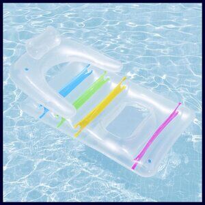 NIB Pool Lounge w/Pillow Backrest Inflatable Float Raft by Bestway 58"x33"x23"